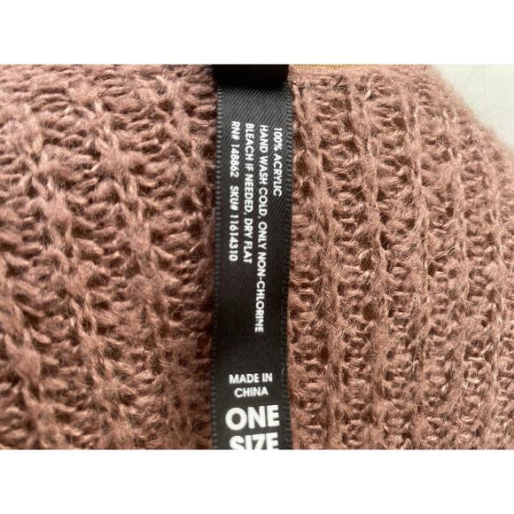 Torrid Ribbed Knit Shawl/Poncho/Wrap In Rose/Mauve Color One Size - Picture 11 of 11